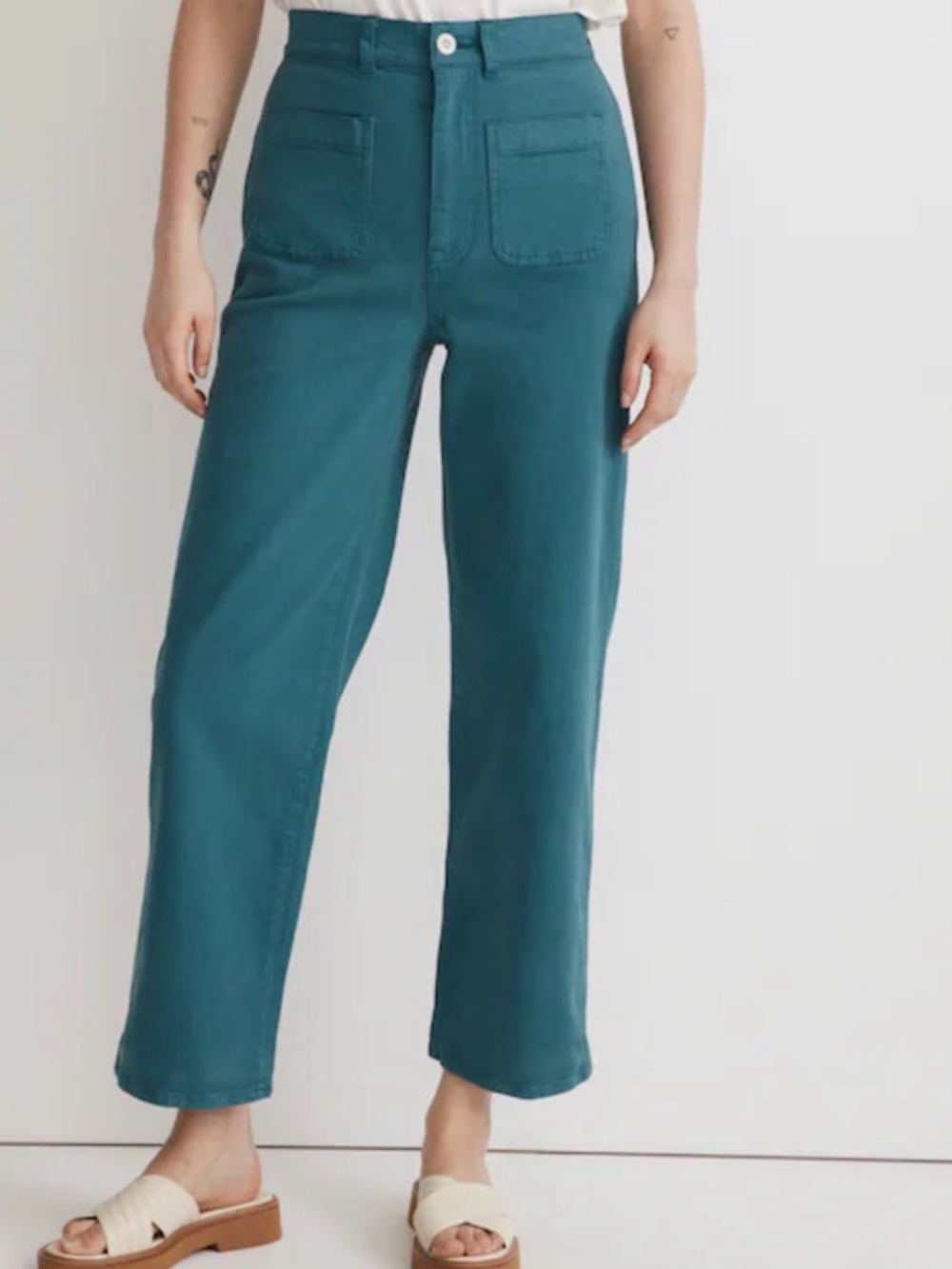 Madewell Emmett 2.0 wide leg crop in coastal sea - Picture 2 of 8